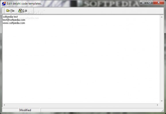 Delphi Code Template Editor screenshot