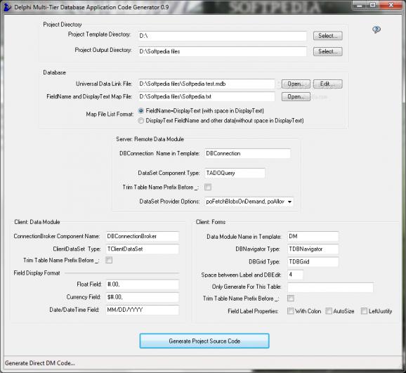 Delphi Multi-Tier Database Application Code Generator screenshot
