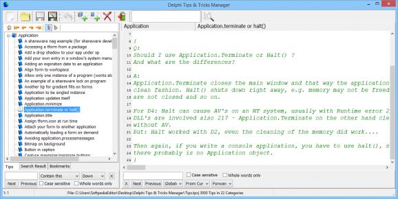 Delphi Tips & Tricks Manager screenshot