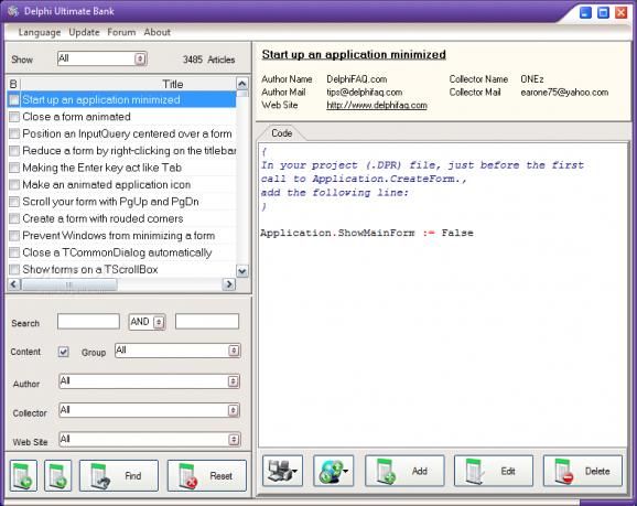 Delphi Ultimate Codebank screenshot
