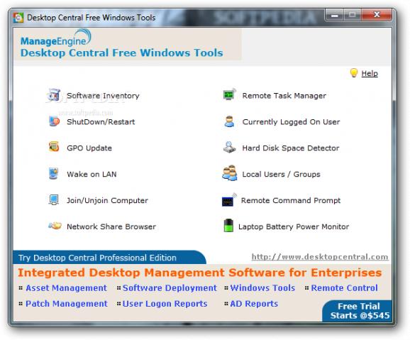 Desktop Central Free Windows Tools screenshot