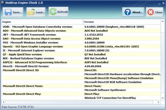 Desktop Engine Check screenshot