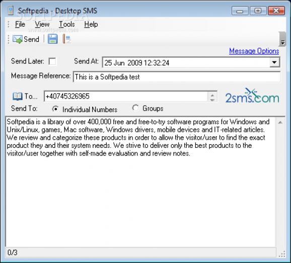 Desktop SMS screenshot