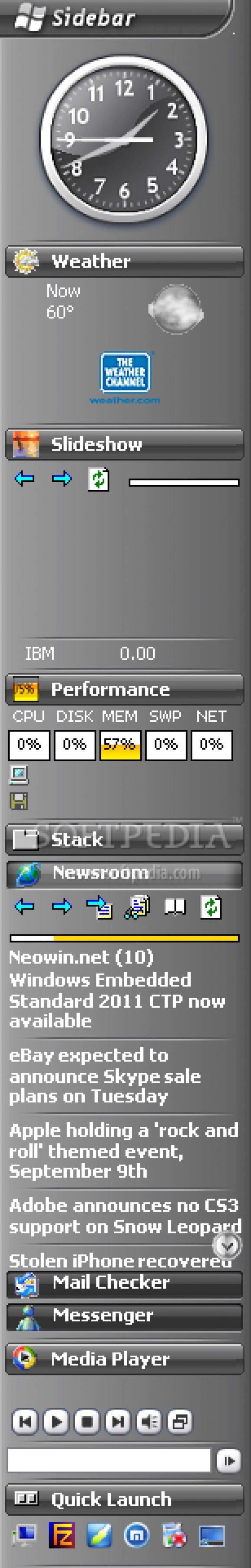 Desktop Sidebar screenshot