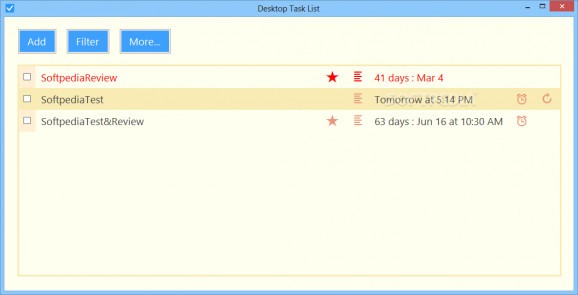 Desktop Task List screenshot