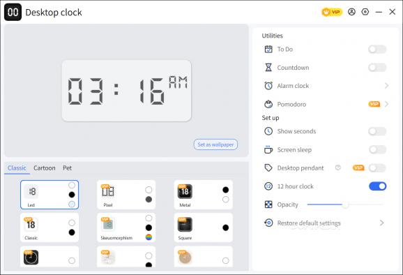 Desktop digital clock screenshot