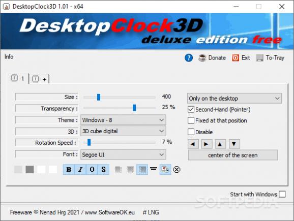 DesktopClock3D screenshot