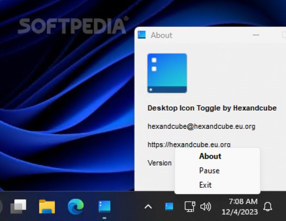 DesktopIconToggle screenshot