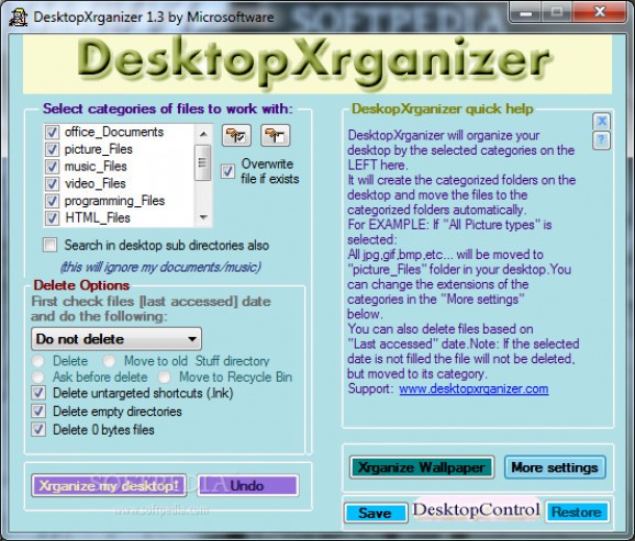 DesktopXrganizer screenshot