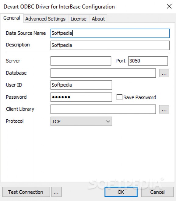 Interbase ODBC driver screenshot