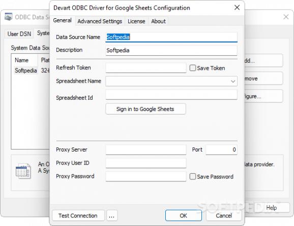 Devart ODBC Driver for Google Sheets screenshot