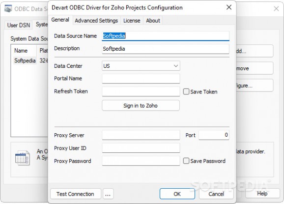 Devart ODBC Driver for Zoho Projects screenshot