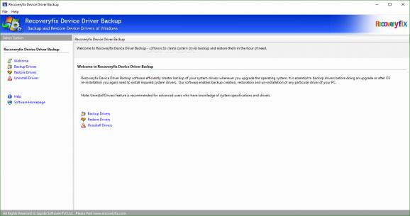 Recoveryfix Device Driver Backup screenshot
