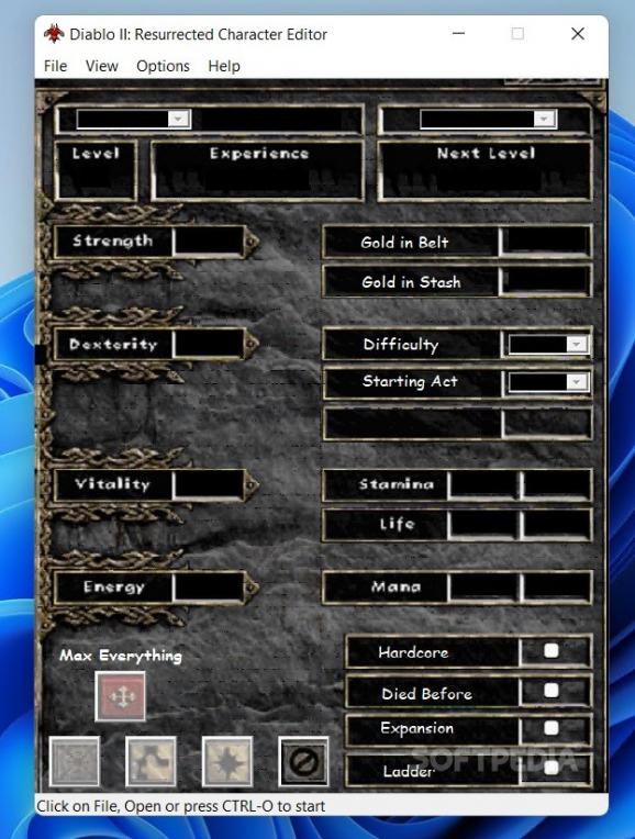 Diablo II: Resurrected Character Editor screenshot