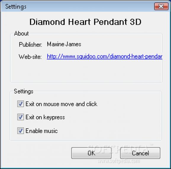 Diamond Heart Pendant 3D Screensaver screenshot
