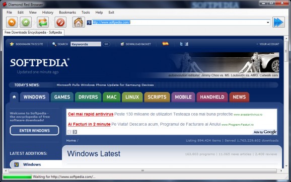 Diamond Red Browser screenshot