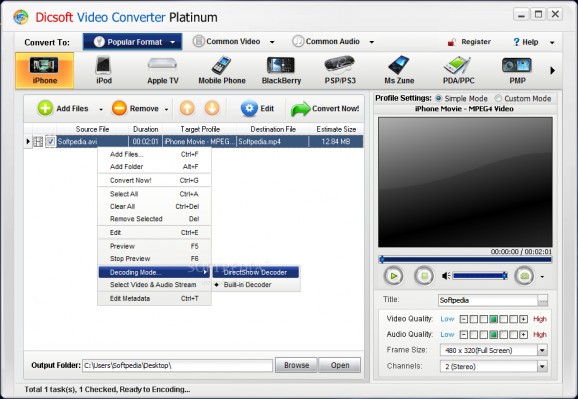 Dicsoft Video Converter Platinum screenshot