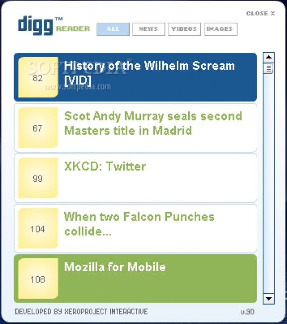 Digg RSS Reader screenshot