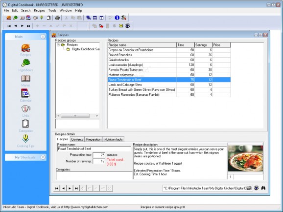 Digital Cookbook Standard Edition screenshot