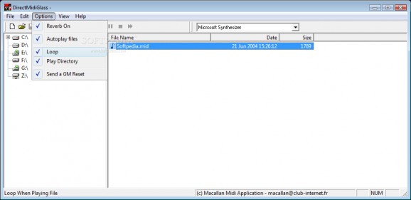 DirectMidiGlass Player screenshot