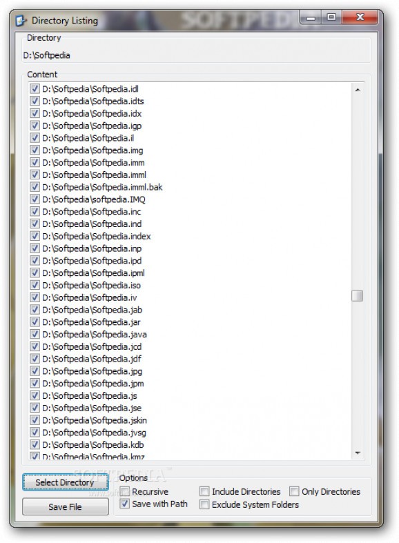 Directory Listing screenshot