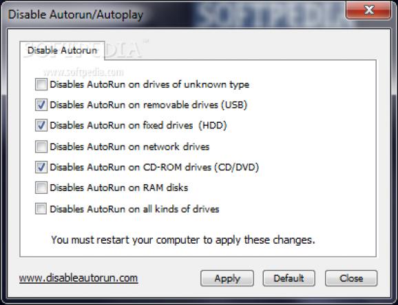 Disable Autorun/Autoplay screenshot