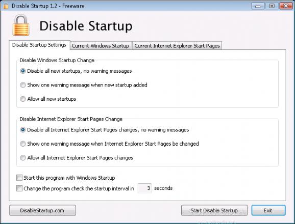 Disable Startup screenshot