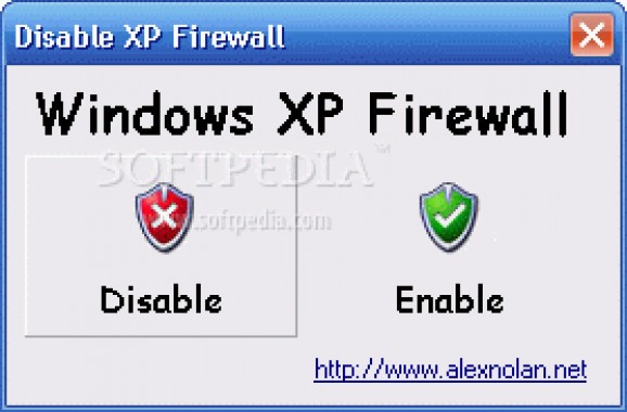Disable Windows XP Firewall screenshot