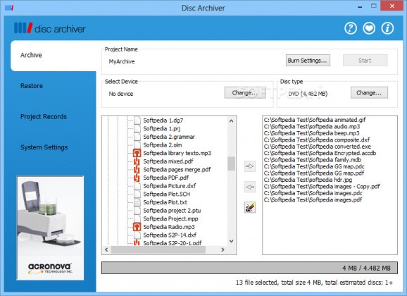 Disc Archiver screenshot