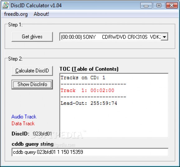 DiscID Calculator screenshot