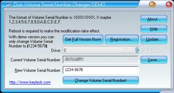 Disk Volume Serial Number Changer screenshot