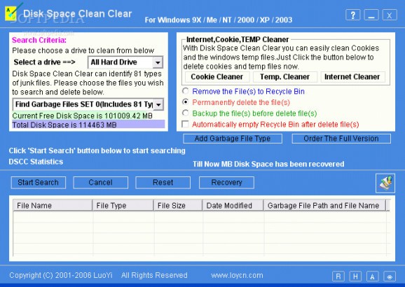 Disk Space Clean Clear screenshot
