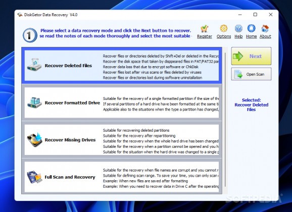 DiskGetor Data Recovery screenshot