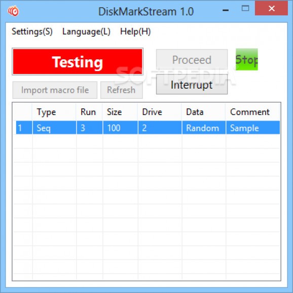 DiskMarkStream screenshot