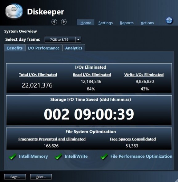 Diskeeper 18 Server screenshot