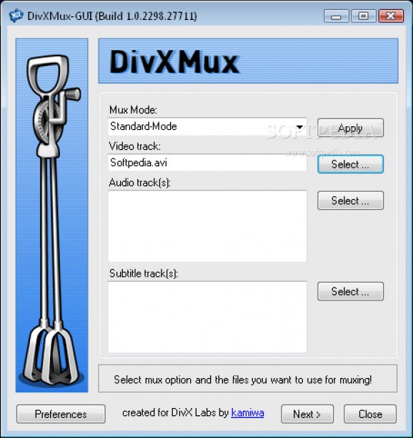 DivXMux-GUI screenshot