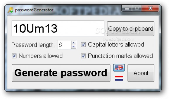 passwordGenerator screenshot