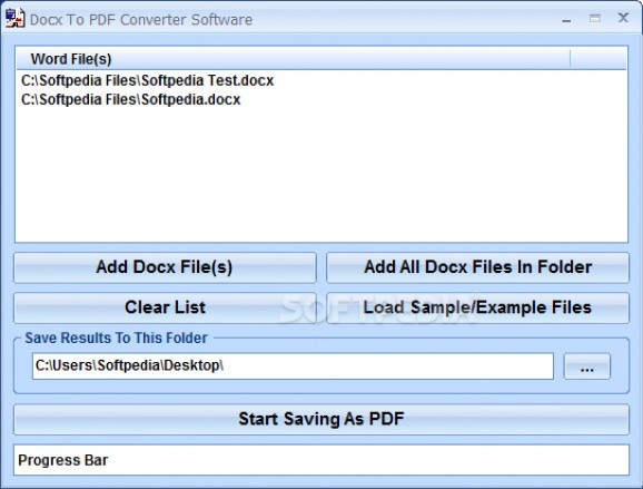 Docx To PDF Converter Software screenshot