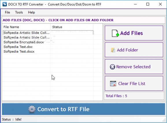 Docx to RTF Converter screenshot