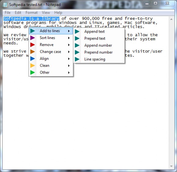 Dolphin Text Editor Menu screenshot
