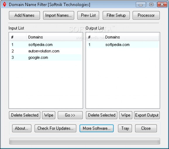 Domain Name Filter screenshot