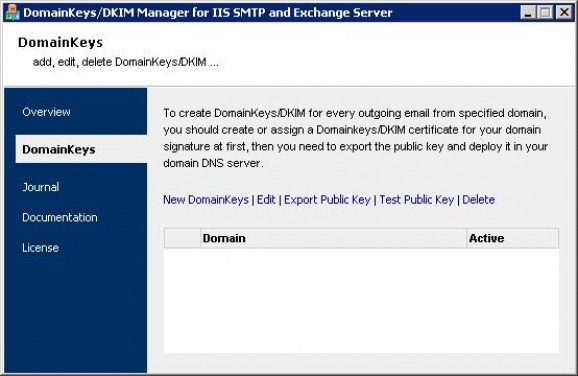 Domainkeys/DKIM for IIS/Exchange Server screenshot