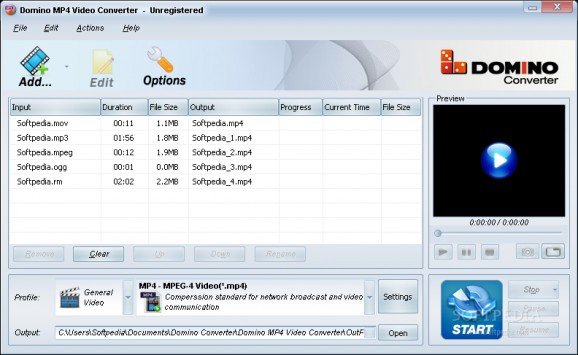 Domino MP4 Video Converter screenshot