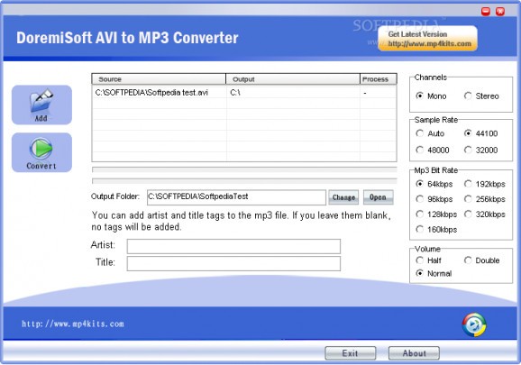 Doremi AVI to MP3 Converter screenshot