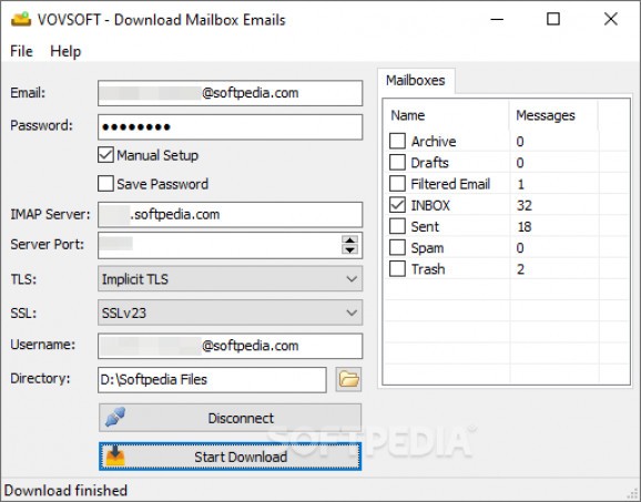 VOVSOFT - Download Mailbox Emails screenshot