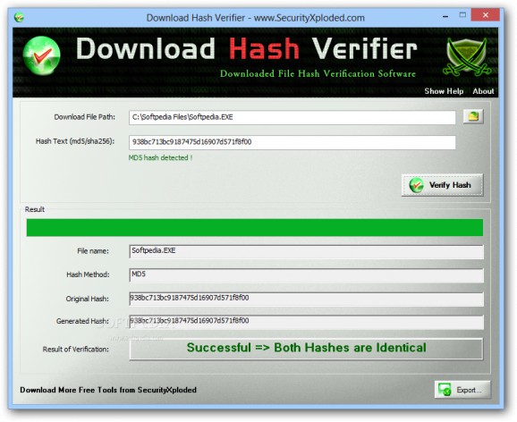 DownloadHashVerifier Portable screenshot