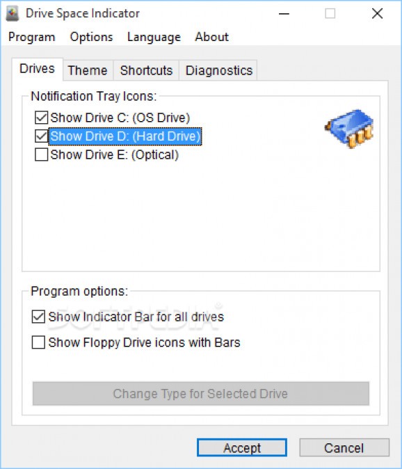 Drive Space Indicator screenshot