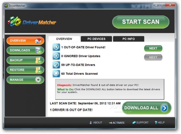 DriverMatcher screenshot