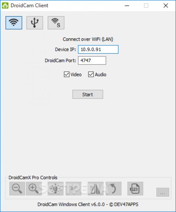 DroidCam Client screenshot