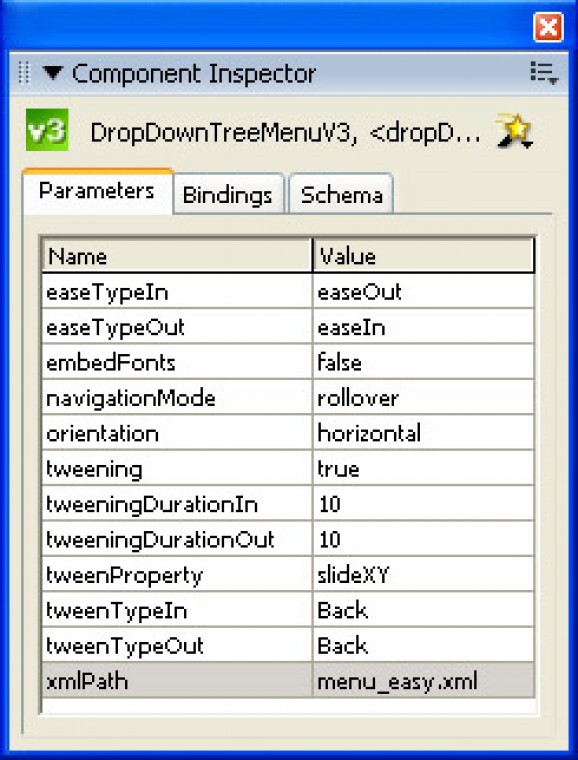 Drop Down Menu screenshot